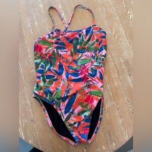 Jolyn Clothing Vibrant Leaf One Piece - Orange, Green, Blue